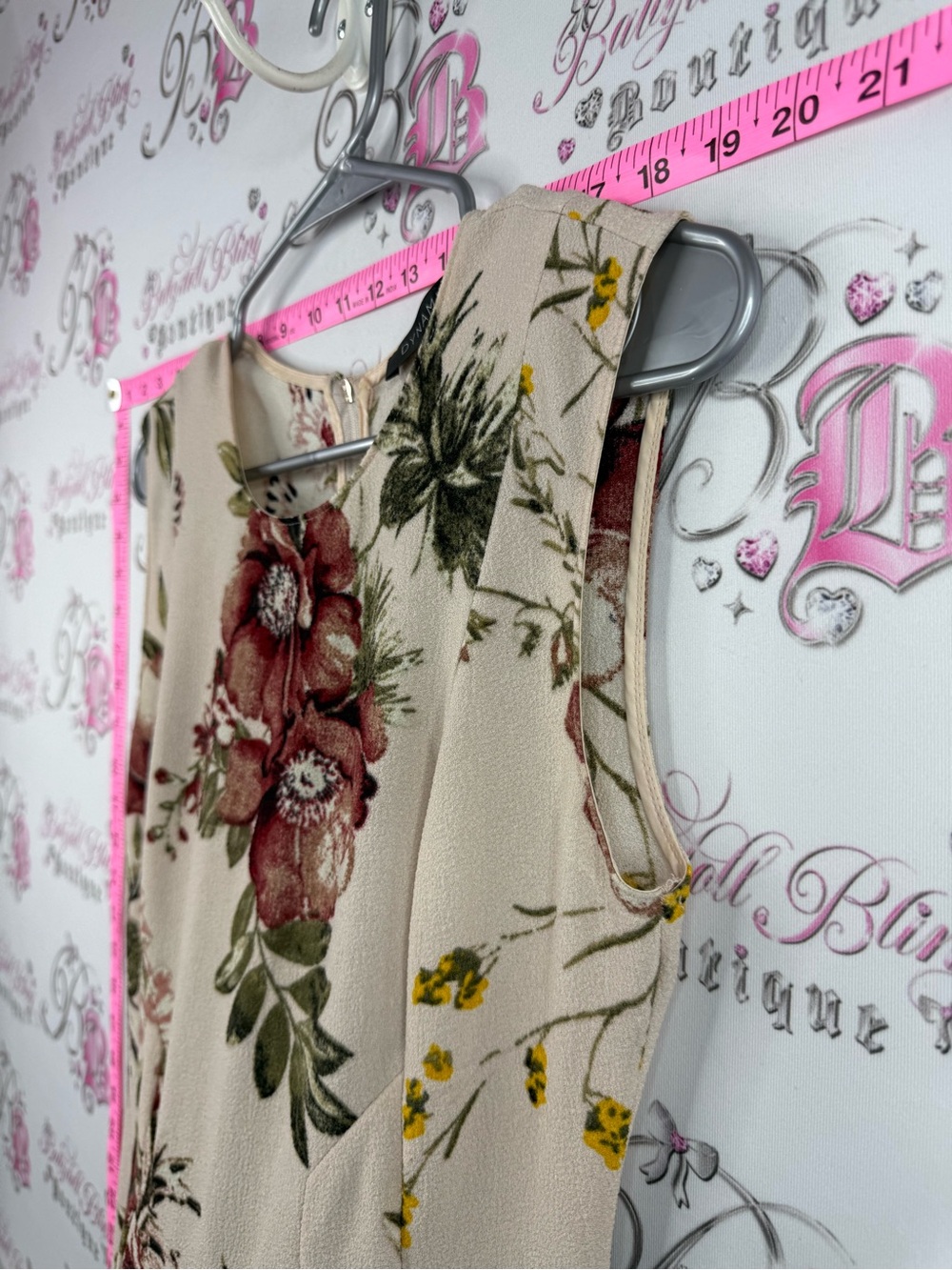 Dynamite dress flowers Cream Mini Dress with Burgundy & Green Floral Print - Picture 4 of 12
